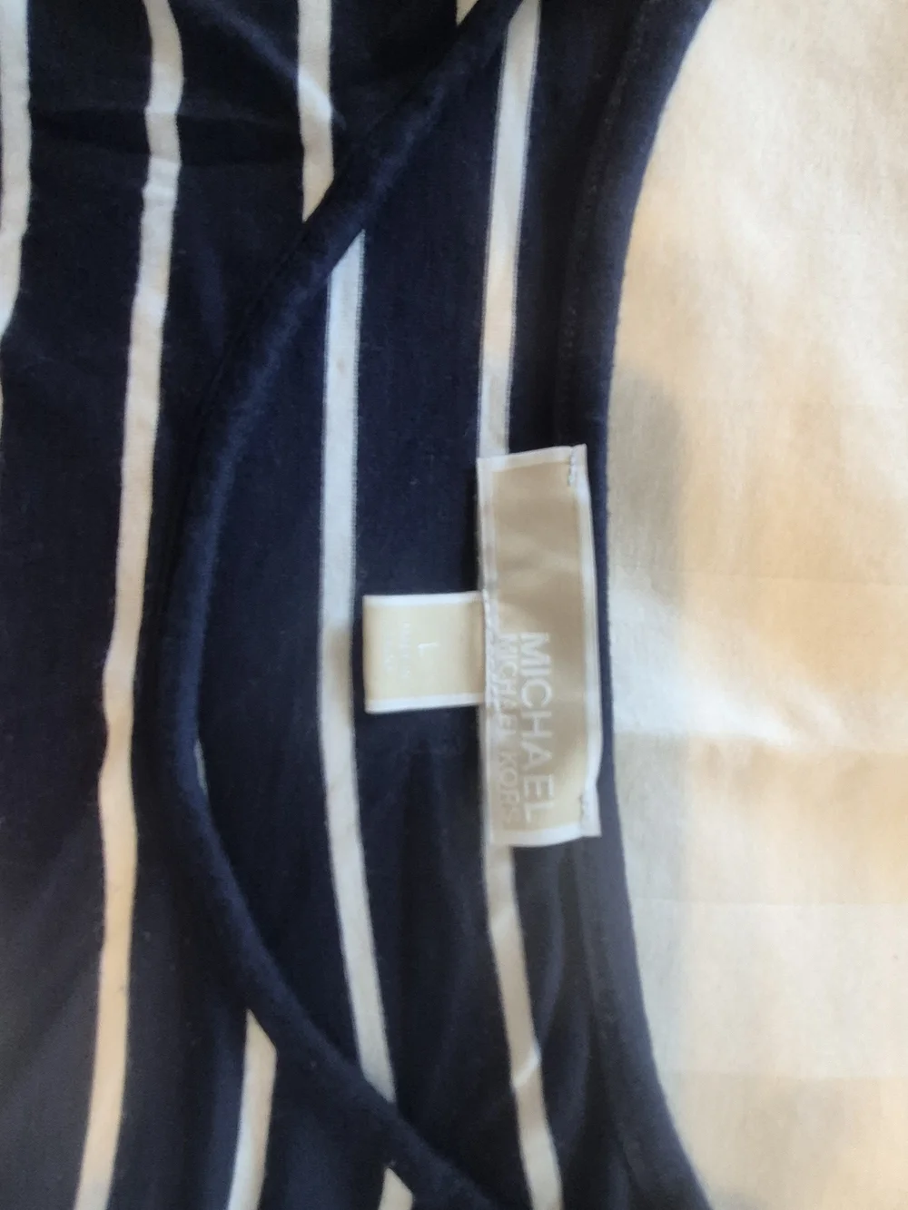 Michael Kors Navy and White Striped Sleeveless Swing Dress